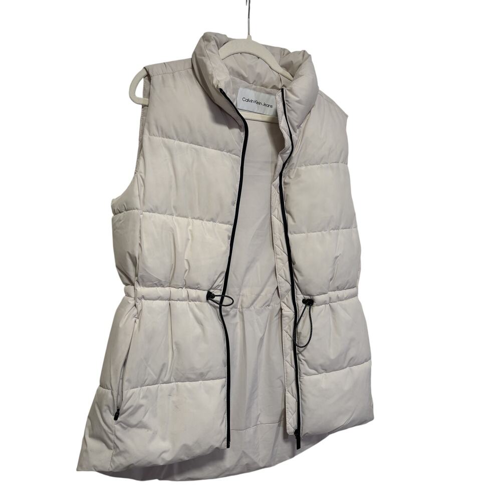 Calvin Klein Jeans Cream Puffer Vest XS - Picture 3 of 9